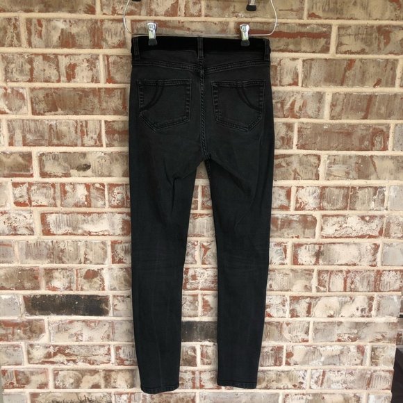 Maje Black Velvet Trim Pino Designer Skinny Jeans 24 - Picture 2 of 12